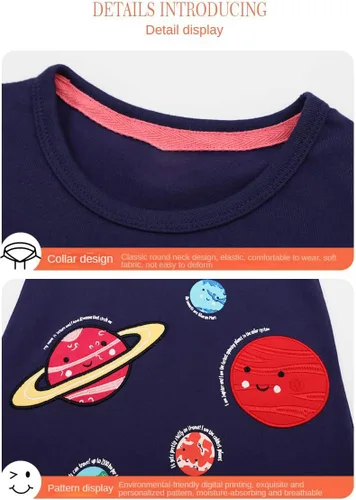 Miniatura 4 de KISSOURBABY Vestido de manga corta de algodón suave para niñas pequeñas, vestido casual de dibujos animados