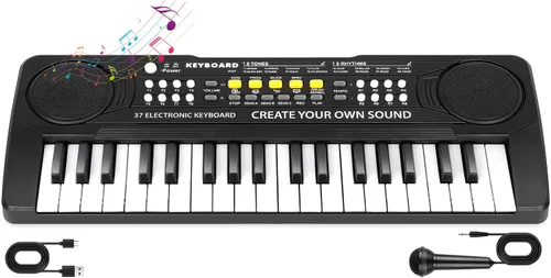 Teclado de Piano de 37 Teclas Mejorado para Niños, Juguetes Musicales para Niñas de 3, 4, 5, 6 Años, Teclados y Pianos para Principiantes con