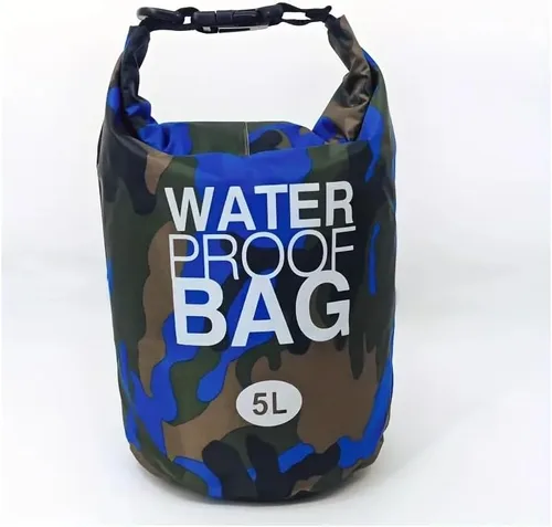 Miniatura 4 de Mochila de almacenamiento en rollo de 5 L, bolsa seca impermeable, para kayak, rafting, canotaje, natación, camping, senderismo, playa, pesca, verde