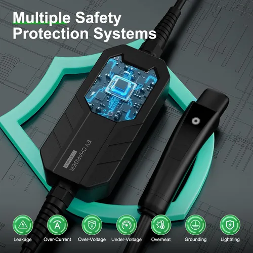 Miniatura 3 de MEGEAR Cargador Tesla de nivel 1 de 16 amperios, enchufe NEMA 5-15, cargador eléctrico portátil para automóvil con un cable de 23 pies, compatible