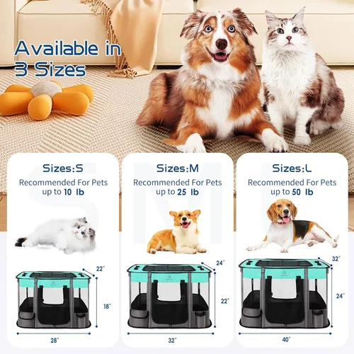 Miniatura 2 de Corralito para perros, corralito para mascotas, corralito plegable para cachorros y gatos, carpa jaula portátil para ejercicio, cubierta de sombra