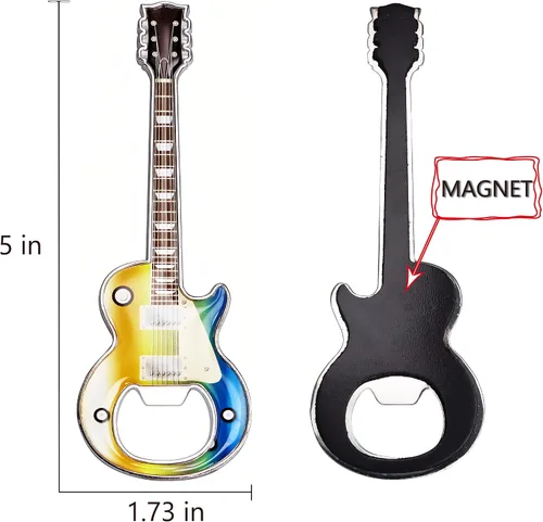 Miniatura 2 de Abrebotellas de cerveza, 2 piezas, abridor de botellas en forma de guitarra, regalo de guitarra, accesorios de cocina para bebedores, amantes