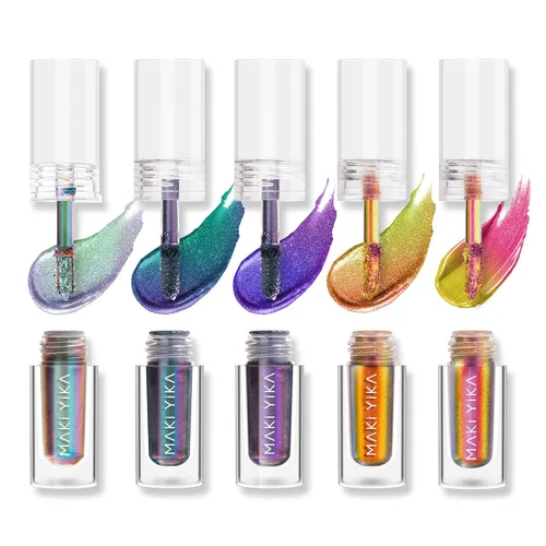 Miniatura 8 de Maki Yika Sombra de ojos líquida con brillo Ojos de camaleón metálicos Sombra de ojos multicolor cambiante de larga duración Sombra de ojos Aurora