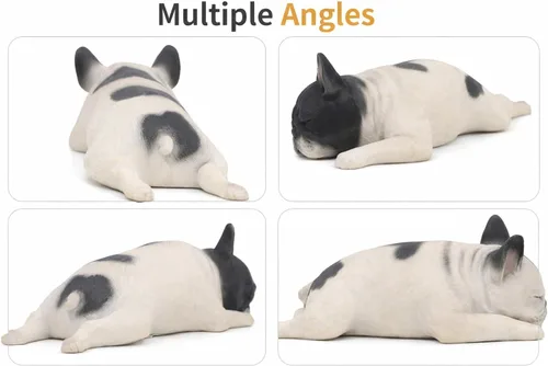 Miniatura 2 de Comfy Hour Doggyland Collection, Coleccionables de Perros en Miniatura, Figura de Bulldog Francés Acostado Durmiendo de 6", Estatua de Animal