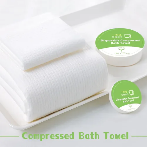 Miniatura 6 de Toallas comprimidas – Toalla de baño comprimida de 55 x 28 pulgadas, 5 toallas de baño desechables grandes para viajes, toallas de baño de algodón