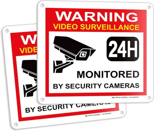 Miniatura 14 de iSYFIX Señal de advertencia de videovigilancia – 1 paquete de 1 paquete reflectante plateado de 7 x 6 pulgadas – 100% libre de óxido de aluminio