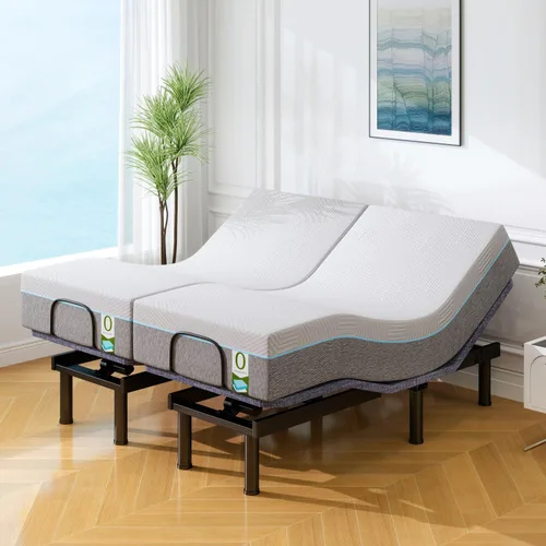 Miniatura 15 de Vipbear Base de cama ajustable individual XL, marco de cama de masaje doble cabezal y reposapiés, cama eléctrica con control remoto inalámbrico