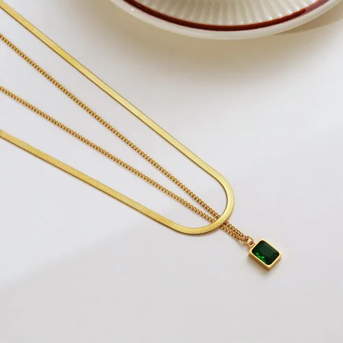 Miniatura 6 de Tasiso 14K Gold Filled Herringbone Choker Necklace Set Double Layer Snake Chain Herringbone Chain Necklace Layering Necklace Set Cuban Chain