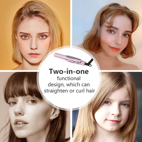 Miniatura 5 de DAN Technology, Plancha de pelo pequeña para cabello corto, mini plancha de pelo de 1/2 pulgada, plancha plana de viaje de doble voltaje, placas