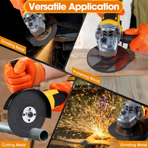 Miniatura 4 de Amoladora angular inalámbrica compatible con batería Dewalt de 20 V (sin batería), motor sin escobillas, 3 velocidades variables, interruptor