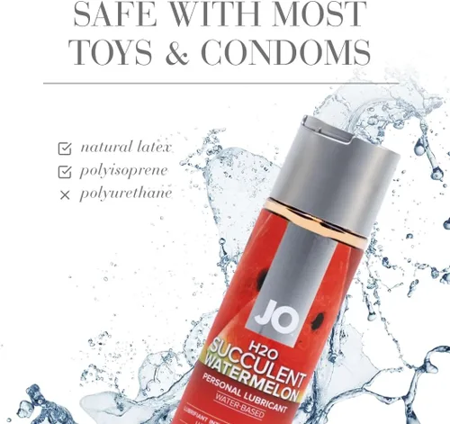 Miniatura 5 de JO H₂O - Lubricante con sabor a sandía, lubricante personal comestible a base de agua, sin azúcar, sandía suculenta - 4 onzas líquidas
