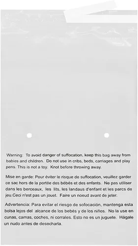 Miniatura 3 de 1 bolsa de polietileno transparente de advertencia de asfixia EcoSwift de 24 x 36 pulgadas, 1.5 mil