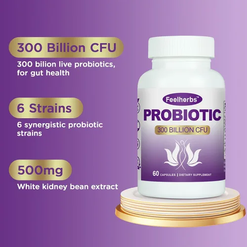 Miniatura 2 de Cápsulas de probióticos para mujeres, equilibrio de pH y intestino, 300 mil millones de UFC, 60 cápsulas vegetales con múltiples cepas y extracto