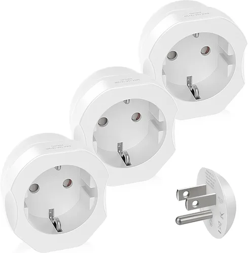 Miniatura 8 de 1 paquete de adaptador de enchufe europeo a estadounidense, adaptador VINTAR UE a EE.UU., convertidor de viaje de Europa a Estados Unidos