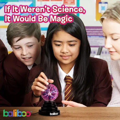 Miniatura 4 de BALIBOO Lámpara de bola de plasma mini de 7,6 cm – Globo de rayos activado por toque – Lámpara de globo de plasma USB y a pilas – Bola