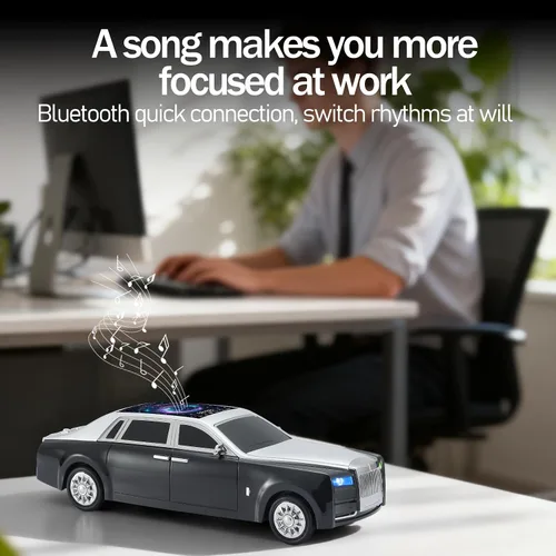 Miniatura 6 de Altavoz Bluetooth de lujo para automóvil con luz ambiental LED, efecto de sonido HD, salida multipuerto, altavoz Bluetooth con radio FM, regalo