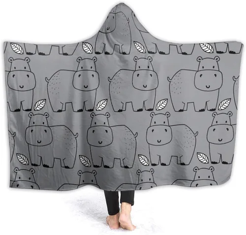 Miniatura 12 de ARAHANT Manta con capucha de cerdo de dibujos animados, bonita manta con capucha de animales, buen regalo para niños, tamaño pequeño de 40 x 50