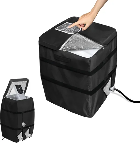 Miniatura 8 de Cubierta de la bomba del calentador de hidromasaje, cubierta impermeable de la bomba aislada para múltiples marcas (negro, cuadrado)