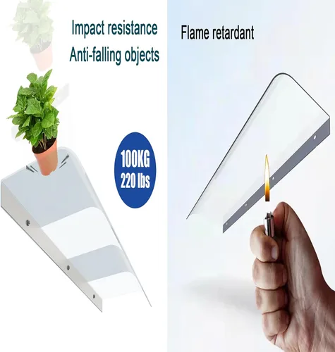Miniatura 2 de Invisible Front Door Canopy Outdoor Awning,Rain Awning Sun Shetter,Sun Shade Patio Window Awning,UV Rain Snow Protection Shelter,Solid Polycarbonate