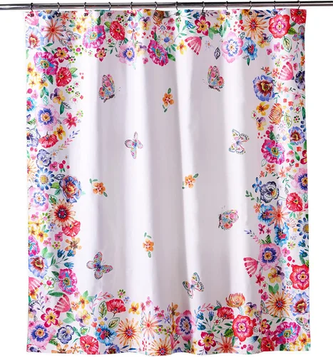 Miniatura 27 de Maison d' Hermine Cortina de ducha 100% algodón, un panel, 70 x 72 pulgadas, cortinas de ducha de tela lavable para baño, fácil de colgar con 12