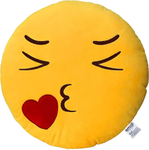 Miniatura 9 de Emoji Cara de Alienígena Cojín de Emoticón Relleno de Felpa Suave Almohada, Certificado Oficial, EvZ 31cm Gris