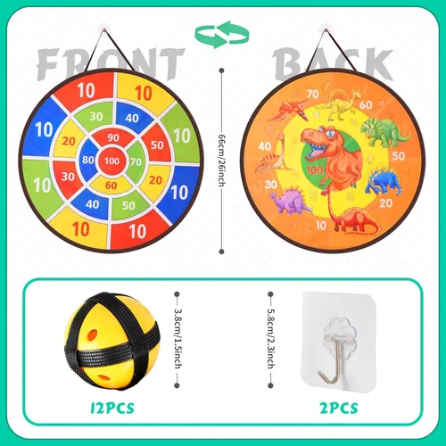 Miniatura 4 de Redllo Juego Combinado de 58 Piezas de Juegos de Carnaval, Tablero de Dardos Derribar Latas Juego de Lanzamiento de Bolsas de Frijoles Fiesta