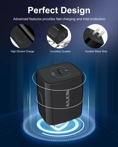 Miniatura 3 de Adaptador de cargador de pared USB C para iPhone 17 16e [60 W/6 pies] USB tipo C a USB-C, carga rápida 3.0 Bloque Plug Cube Brick Box, Android USBC