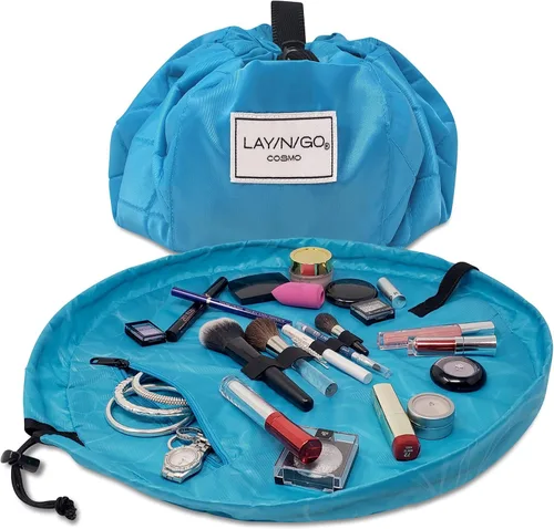 Miniatura 34 de Lay-n-Go Cosmo Layflat - Organizador de cosméticos y maquillaje con cordón y bolsillo con cremallera, bucles para cepillos y más, se ajusta