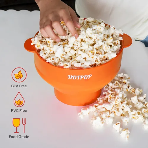 Miniatura 6 de The Original HOTPOP - Palomitas de maíz para microondas, máquina de palomitas de maíz, cuenco plegable sin BPA y apto para lavavajillas, 20