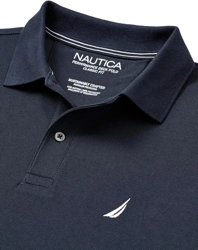 Miniatura 90 de Nautica playera polo clásica de mangas cortas, color sólido, para hombre