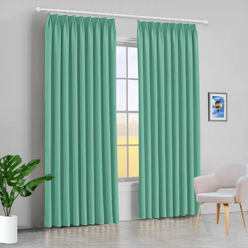 Miniatura 18 de 100% poliéster, panel de cortina de ventana de doble pellizco, con aislamiento térmico (negro, 57.9 x 72.0 in, 1 panel)