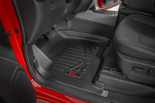 Miniatura 7 de Rough Country Juego de tapetes para todo clima para Ford F-250/F-350 SuperDuty (2017-2025) CrewCab con asiento tipo banco - Tapete de piso flexible