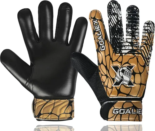 Miniatura 9 de Guantes de portero de fútbol, guantes de portero de fútbol para niños, niños y jóvenes, niños con doble muñeca de 4 mm y palma de súper agarre