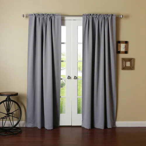 Miniatura 3 de Best Home Fashion Cortinas opacas con aislamiento térmico, pestaña trasera, bolsillo para barra, color gris, 52 pulgadas de ancho x 126 pulgadas