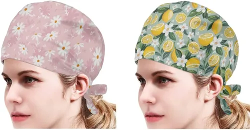 Miniatura 106 de Babrukda Paquete de 2 gorras con banda para el sudor ajustable con lazo en la espalda, gorro divertido