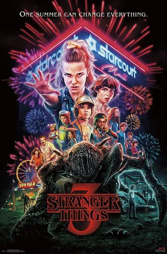 Miniatura 23 de Trends International Netflix Stranger Things: Season 3 - Póster de pared de una hoja, 14.725 x 22.375 pulgadas, versión enmarcada de madera