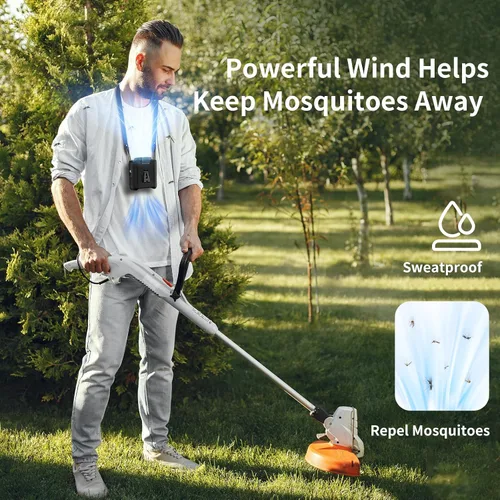 Miniatura 7 de Socool Ventilador de cintura portátil de 10000mAh con clip en cinturón portátil, ventilador personal recargable operado con batería con 5