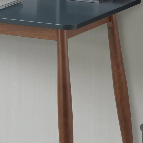 Miniatura 2 de Haugen - Escritorio contemporáneo de madera con gabinete, color gris