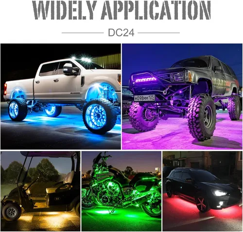 Miniatura 5 de SHINIGHT Luces LED de roca para camiones, kit de 6 cápsulas de luces para Jeep, kit de iluminación exterior con control de aplicación, modo