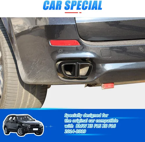 Miniatura 3 de Accesorios exteriores de aleación de aluminio, silenciador de escape, cubierta para BMW X5 F15 X6 F16 2014-2019 (adecuado para versión M Sports)