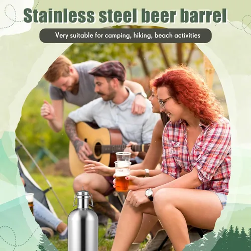 Miniatura 5 de Maxdot Cultivador de cerveza de acero inoxidable de 64 onzas, a prueba de fugas, de una sola pared, 1/2 galón, cultivadores de cerveza de vidrio