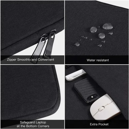 Miniatura 6 de Funda para monitor portátil de 15.6 pulgadas, funda de transporte para la mayoría de monitores portátiles de 15.6 a 16.1 pulgadas con bolsillo Negro