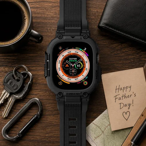 Miniatura 9 de amBand - Carcasa de Correas con Protector de Pantalla Compatible con Apple Watch Ultra 3/2/1 49mm para Hombres, Serie Deportiva M1 Funda Resistente