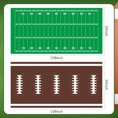Miniatura 2 de Decoraciones para Fiestas de Fútbol, Paquete de 2 Manteles de Plástico para Fútbol (54x108 Pulgadas), Cubiertas de Manteles Rectangulares