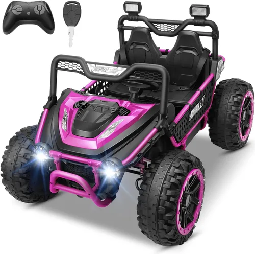 Hikole Juguetes de Montar de 24V para Niños y Niñas, UTV para Niños de 2 Asientos con Control Remoto para Padres, Funciona con Motores de Batería de