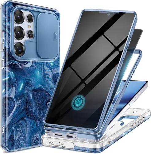 Miniatura 22 de GVIEWIN para Samsung Galaxy S23 Ultra Funda con cubierta deslizante para cámara, [Protector de pantalla incorporado] [2 Marcos frontales] Funda