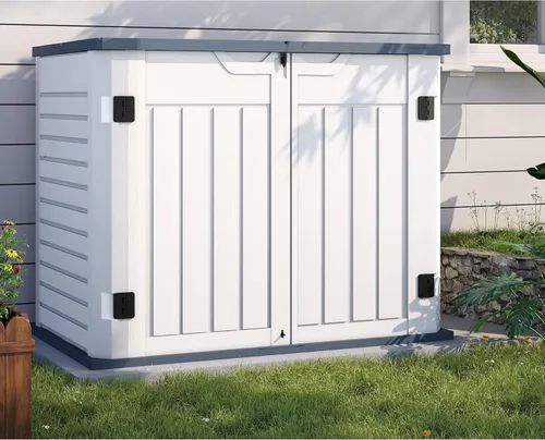Miniatura 16 de UDPATIO Caja de cubierta de 100 galones, caja de almacenamiento para exteriores, resina impermeable con cerradura, contenedor de almacenamiento
