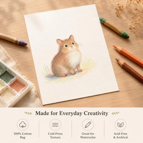 Miniatura 3 de Fyess 120 piezas de papel de acuarela 100% algodón prensado en frío blanco de 160 libras, papel para dibujo a granel para estudiantes y artistas