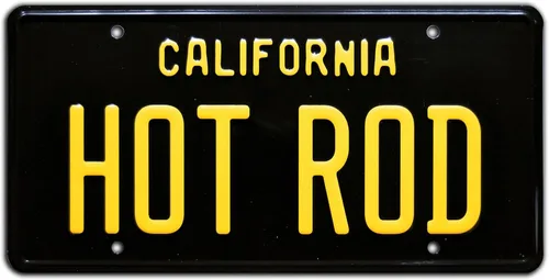 Celebrity Machines | California Vintage | Hot Rod | Placa de matrícula personalizada, aluminio estampado, etiqueta decorativa de metal, resistente a