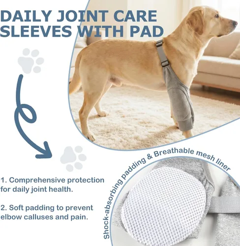 Miniatura 2 de Funda de recuperación de codo de perro con almohadillas protectoras para perros mayores y patas delanteras postoperatorias, soporte antilamidas